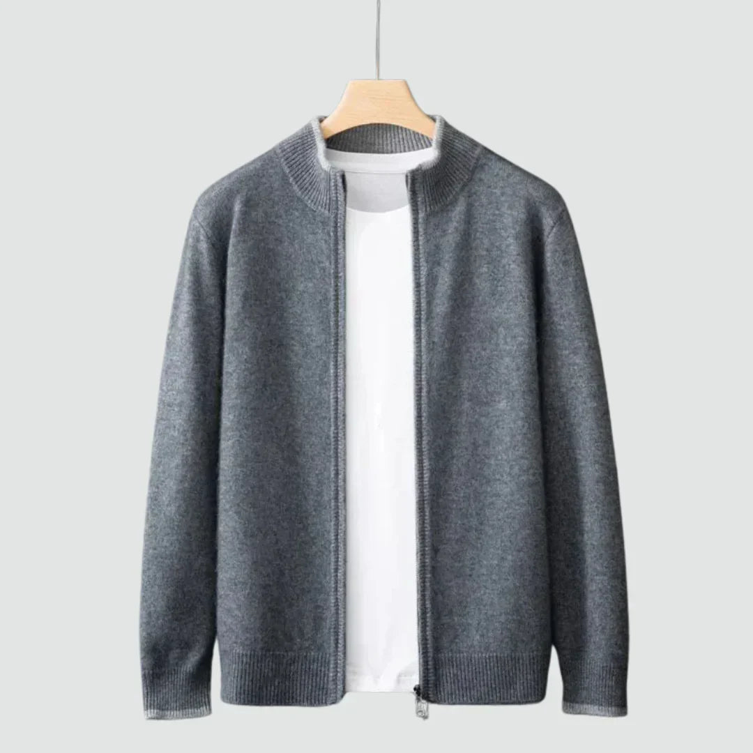 Old Money Pure Cashmere Zip Cardigan