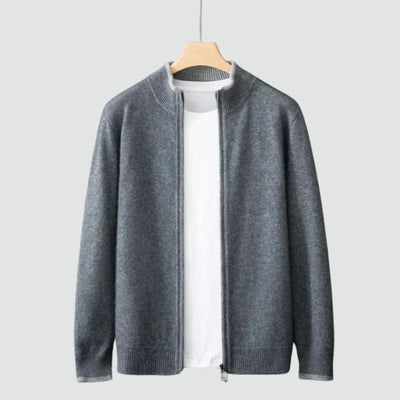 Old Money Pure Cashmere Zip Cardigan