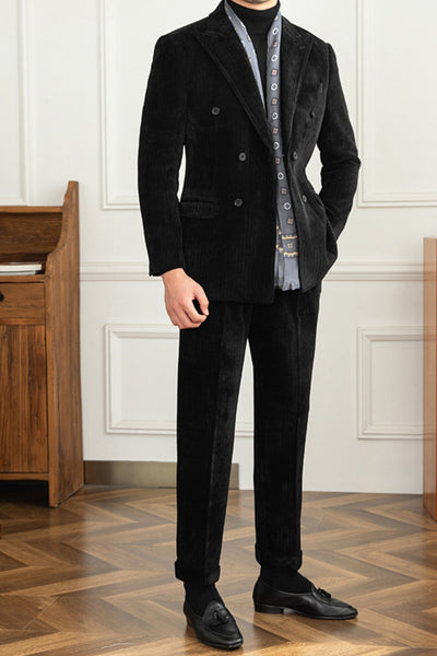 Old Money Winter Corduroy Slim-Fit Suit