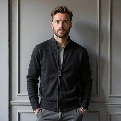 Old Money Pure Cashmere Zip Cardigan